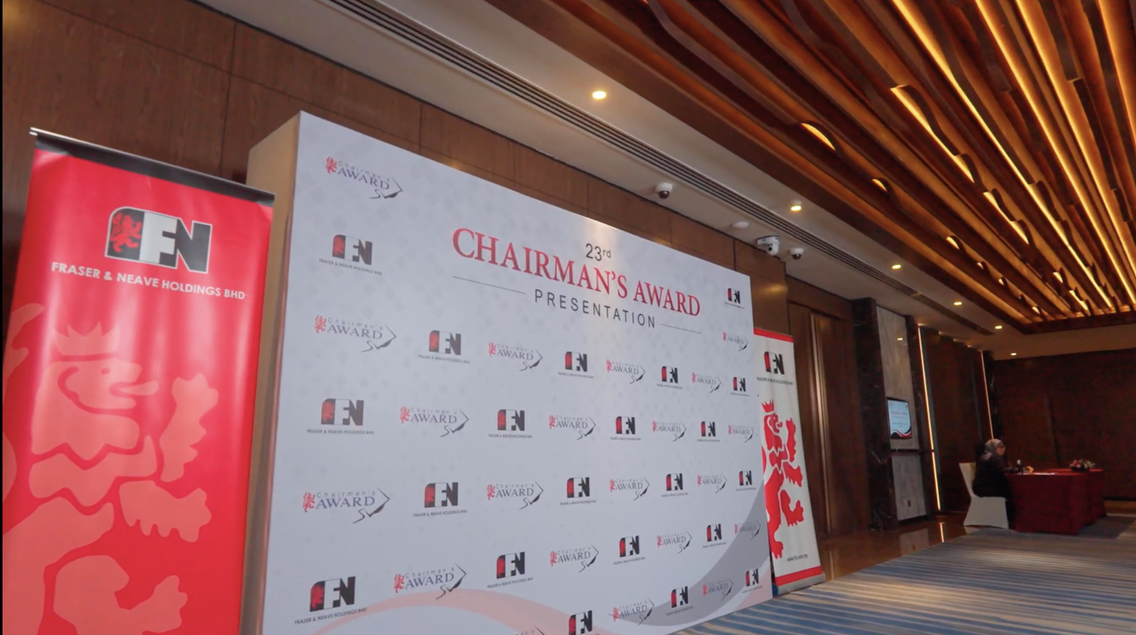 F&N Chairman's Award step-and-repeat backdrop and banners