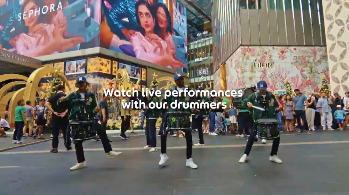 Drummers performing outside Pavilion Kuala Lumpur